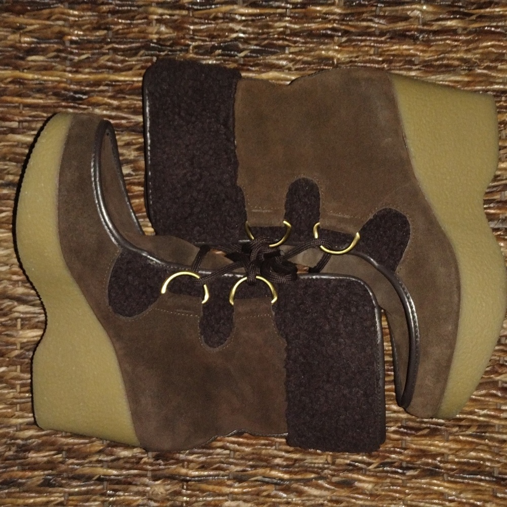 "Tommy Girl" Brown Suede Wedge Boots
